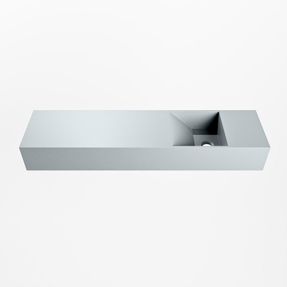 MONDIAZ TYNE 90cm fontein solid surface kleur Clay. Positie wastafel rechts