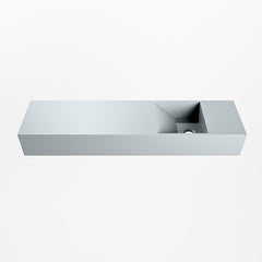 MONDIAZ TYNE 90cm fontein solid surface kleur Clay. Positie wastafel rechts