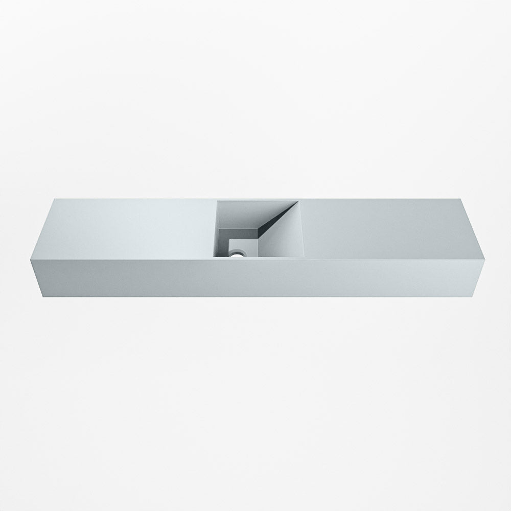 MONDIAZ TYNE 100cm fontein solid surface kleur Clay. Positie wastafel midden