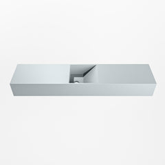 MONDIAZ TYNE 100cm fontein solid surface kleur Clay. Positie wastafel midden