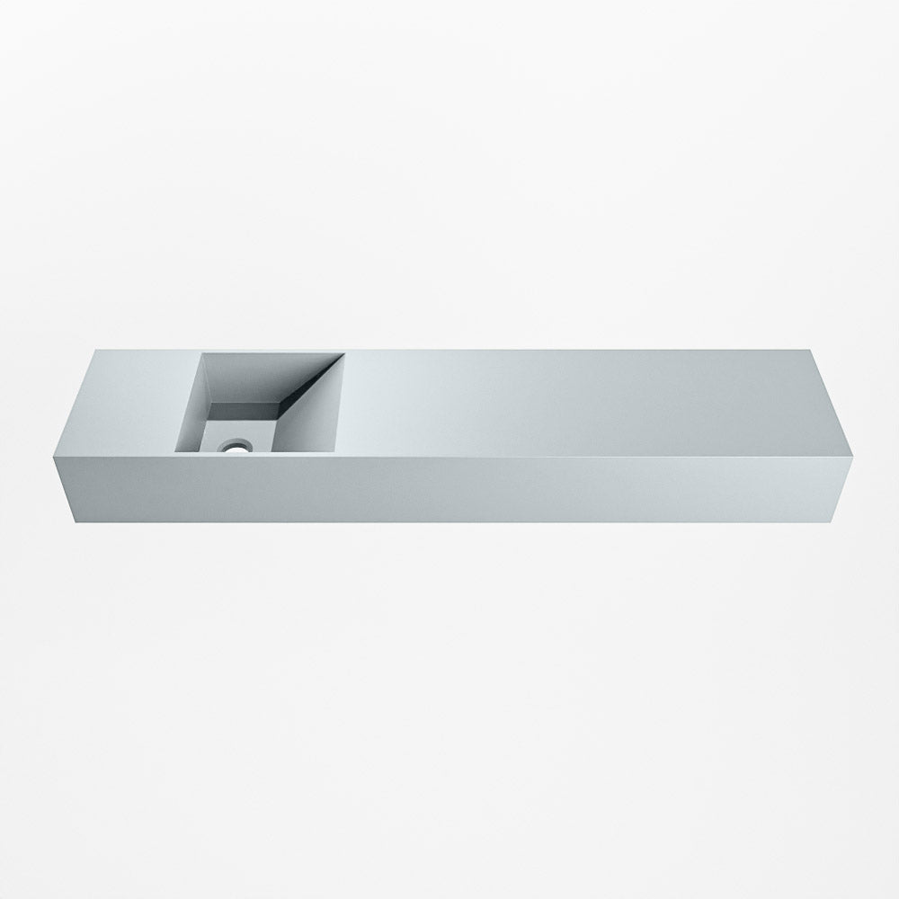 MONDIAZ TYNE 100cm fontein solid surface kleur Clay. Positie wastafel links