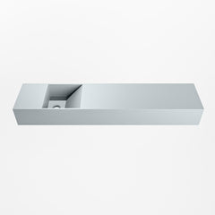 MONDIAZ TYNE 100cm fontein solid surface kleur Clay. Positie wastafel links
