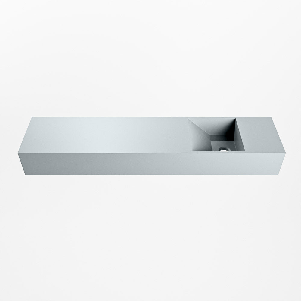 MONDIAZ TYNE 100cm fontein solid surface kleur Clay. Positie wastafel rechts