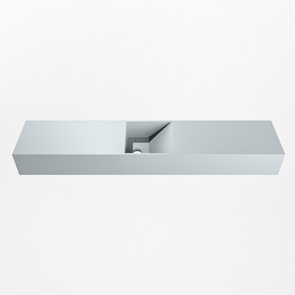 MONDIAZ TYNE 110cm fontein solid surface kleur Clay. Positie wastafel midden