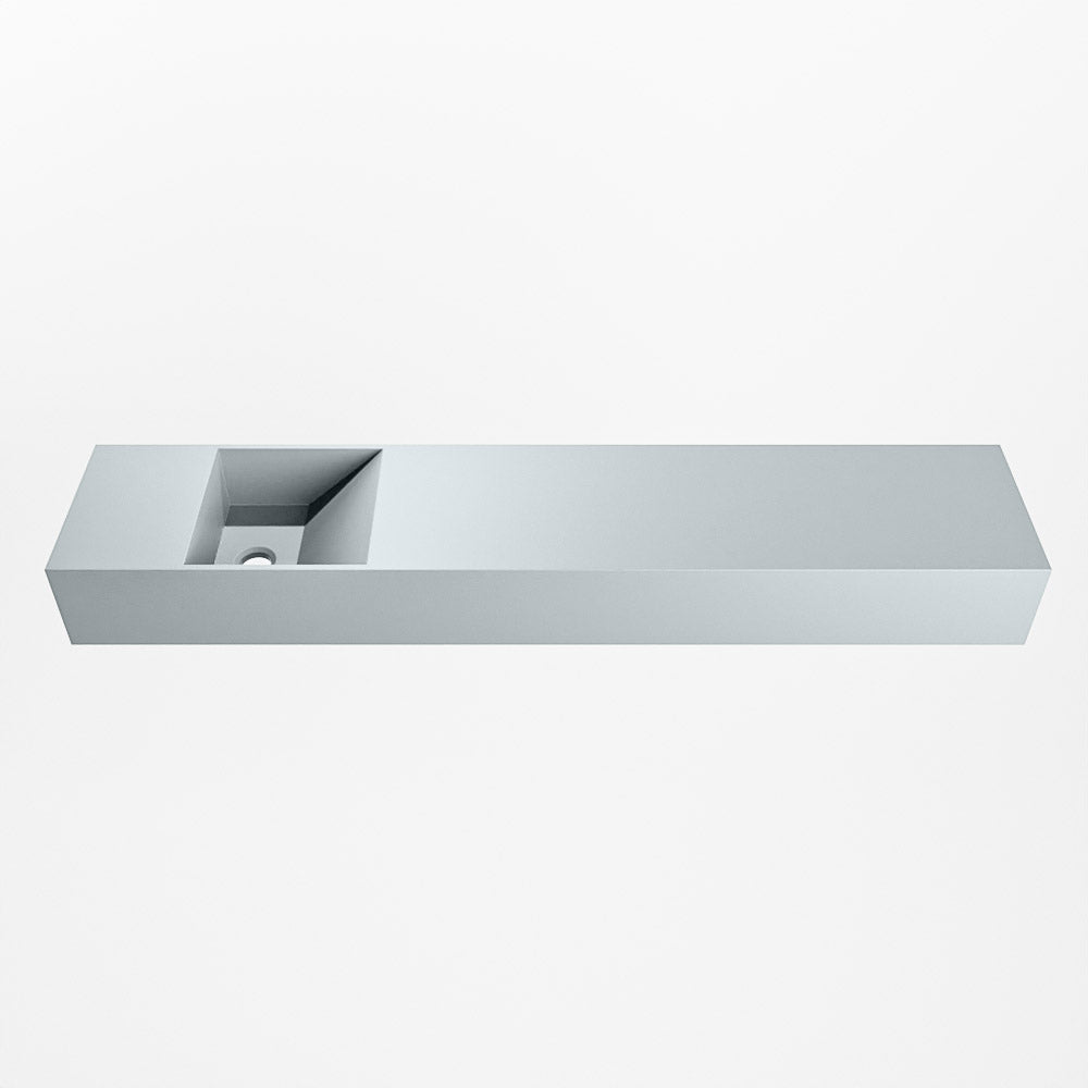 MONDIAZ TYNE 110cm fontein solid surface kleur Clay. Positie wastafel links