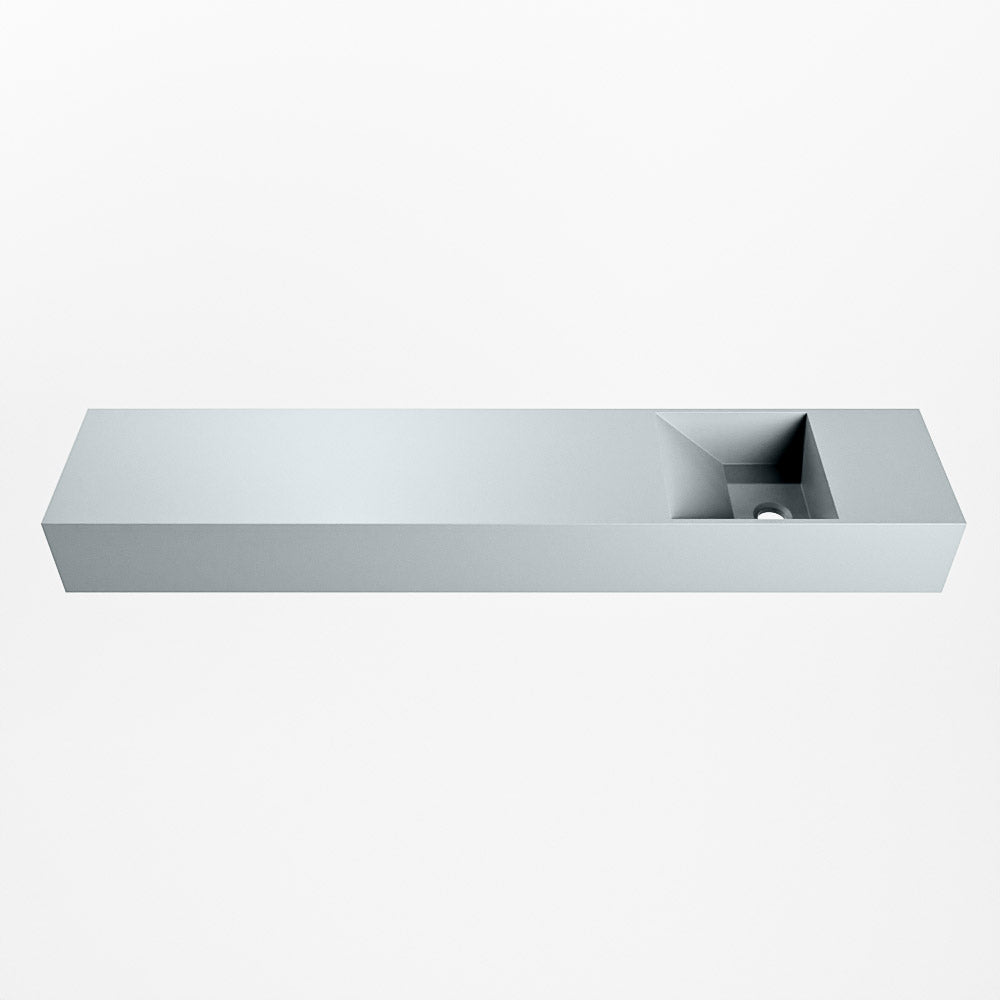 MONDIAZ TYNE 110cm fontein solid surface kleur Clay. Positie wastafel rechts