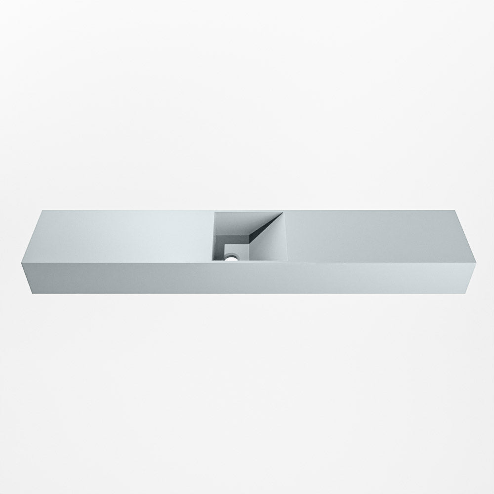 MONDIAZ TYNE 120cm fontein solid surface kleur Clay. Positie wastafel midden