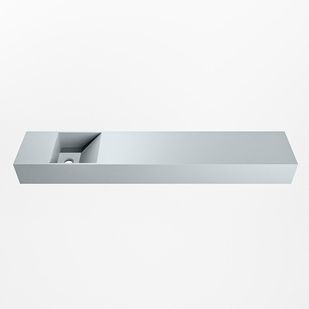 MONDIAZ TYNE 120cm fontein solid surface kleur Clay. Positie wastafel links