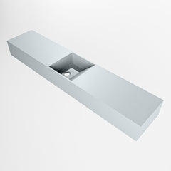 MONDIAZ TYNE 110cm fontein solid surface kleur Clay. Positie wastafel midden