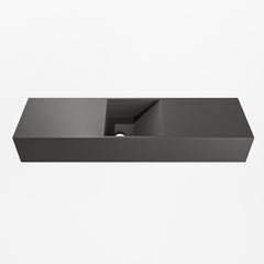 MONDIAZ TYNE 80cm fontein solid surface kleur Dark Grey. Positie wastafel midden