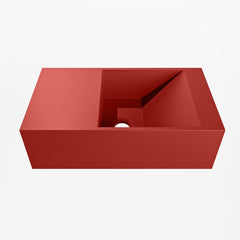 MONDIAZ TYNE 40cm fontein solid surface kleur Fire. Positie wastafel links