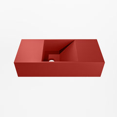 MONDIAZ TYNE 50cm fontein solid surface kleur Fire. Positie wastafel links