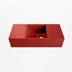 MONDIAZ TYNE 50cm fontein solid surface kleur Fire. Positie wastafel rechts