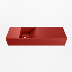 MONDIAZ TYNE 70cm fontein solid surface kleur Fire. Positie wastafel links
