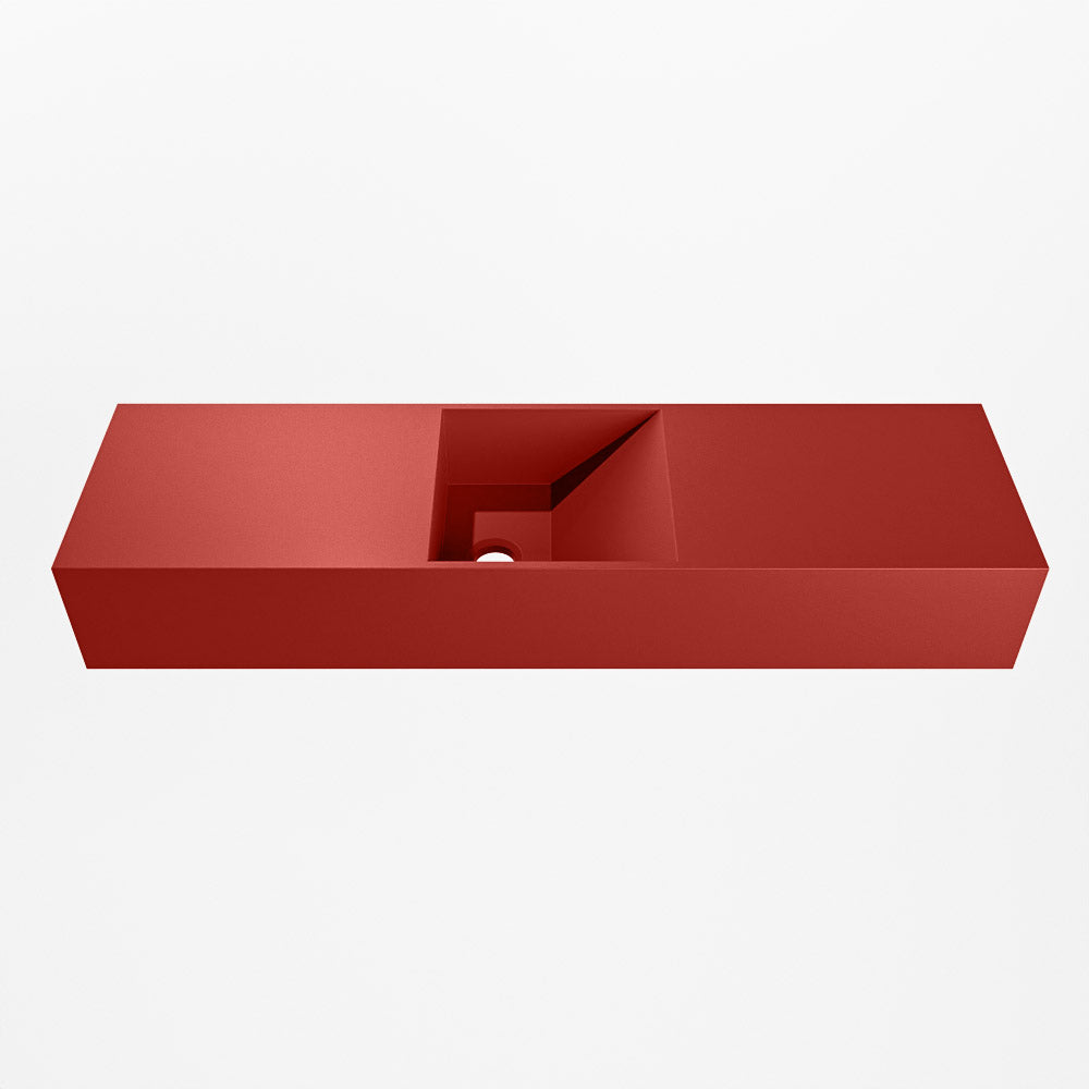 MONDIAZ TYNE 80cm fontein solid surface kleur Fire. Positie wastafel midden