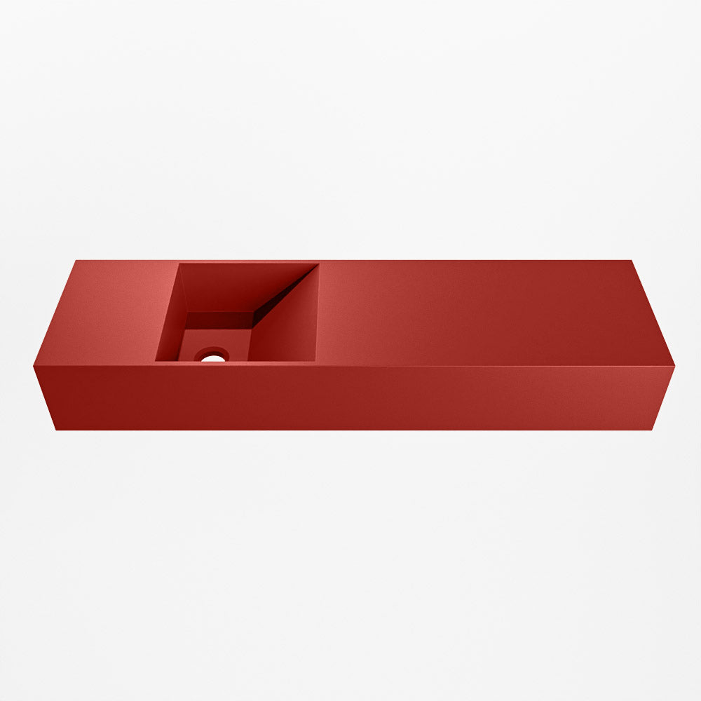 MONDIAZ TYNE 80cm fontein solid surface kleur Fire. Positie wastafel links