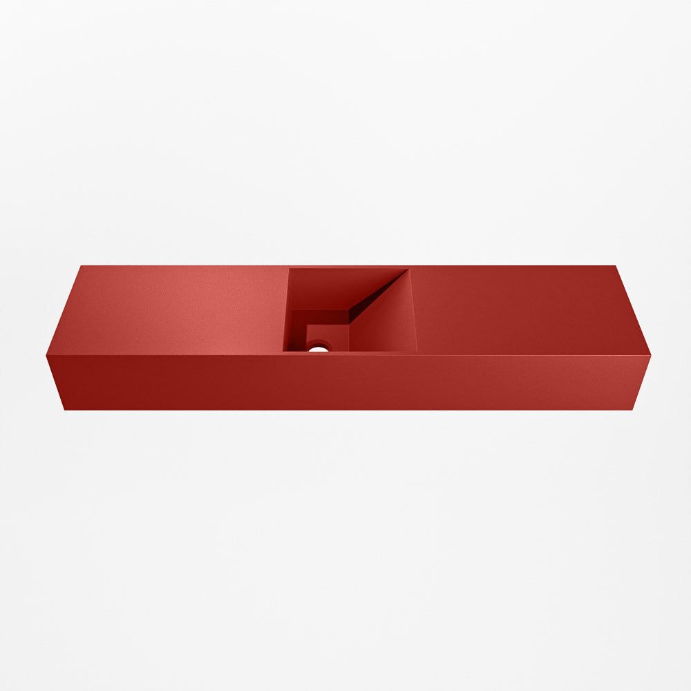 MONDIAZ TYNE 90cm fontein solid surface kleur Fire. Positie wastafel midden
