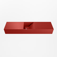 MONDIAZ TYNE 90cm fontein solid surface kleur Fire. Positie wastafel midden