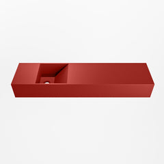 MONDIAZ TYNE 90cm fontein solid surface kleur Fire. Positie wastafel links