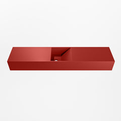 MONDIAZ TYNE 100cm fontein solid surface kleur Fire. Positie wastafel midden