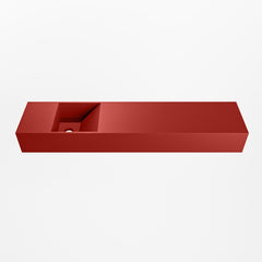 MONDIAZ TYNE 100cm fontein solid surface kleur Fire. Positie wastafel links