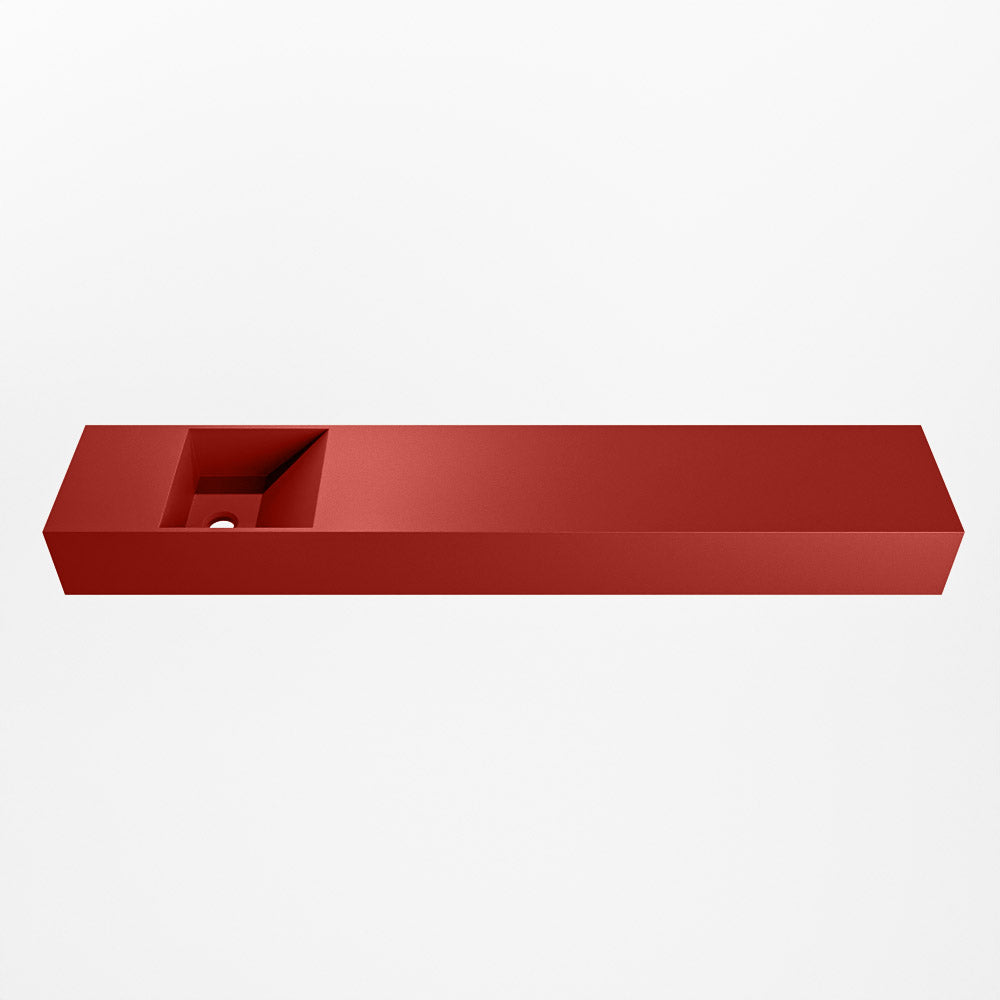 MONDIAZ TYNE 120cm fontein solid surface kleur Fire. Positie wastafel links