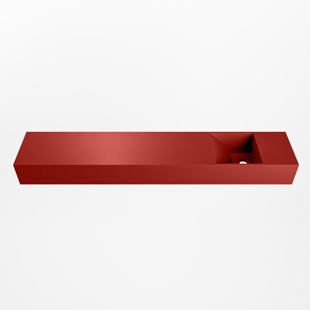 MONDIAZ TYNE 120cm fontein solid surface kleur Fire. Positie wastafel rechts