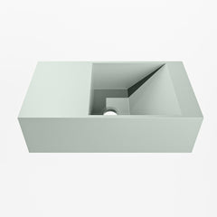 MONDIAZ TYNE 40cm fontein solid surface kleur Greey. Positie wastafel links