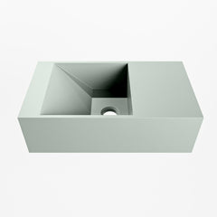 MONDIAZ TYNE 40cm fontein solid surface kleur Greey. Positie wastafel rechts