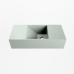 MONDIAZ TYNE 50cm fontein solid surface kleur Greey. Positie wastafel rechts