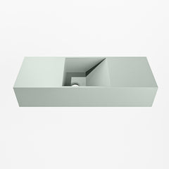 MONDIAZ TYNE 60cm fontein solid surface kleur Greey. Positie wastafel midden