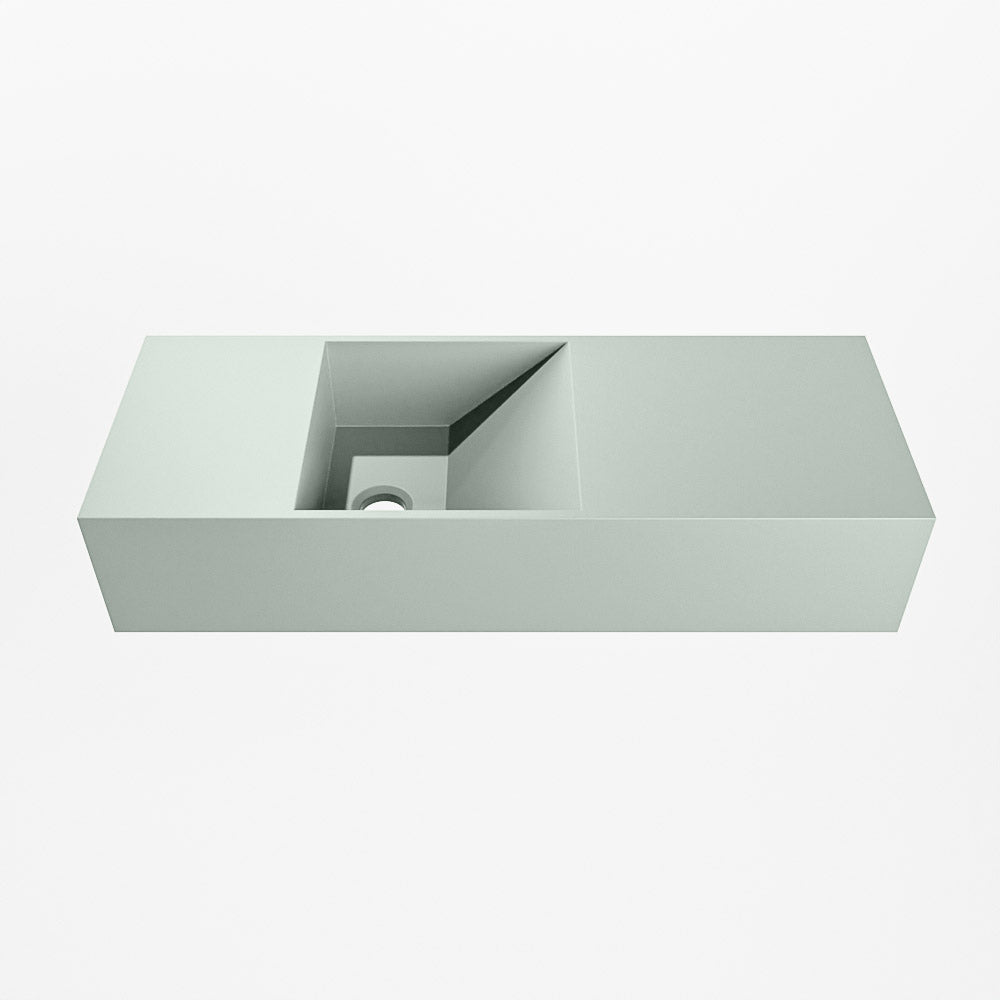 MONDIAZ TYNE 60cm fontein solid surface kleur Greey. Positie wastafel links