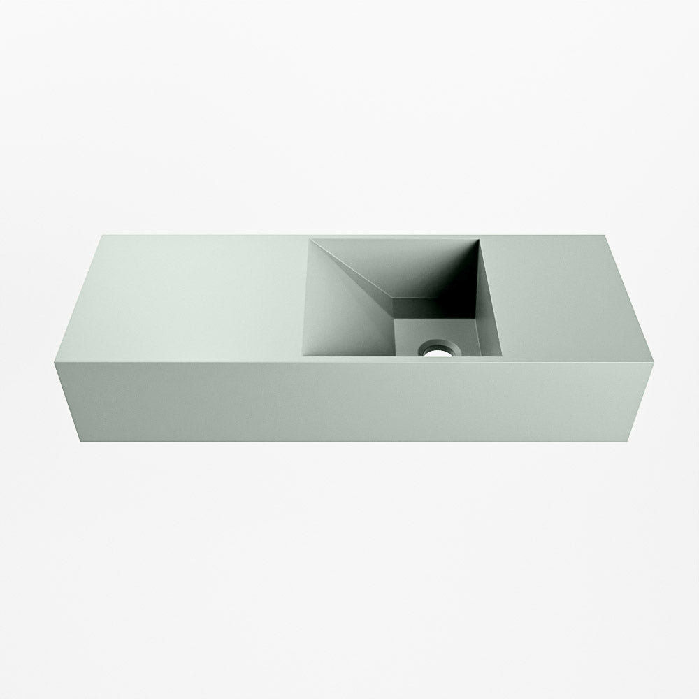 MONDIAZ TYNE 60cm fontein solid surface kleur Greey. Positie wastafel rechts