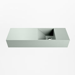MONDIAZ TYNE 70cm fontein solid surface kleur Greey. Positie wastafel rechts