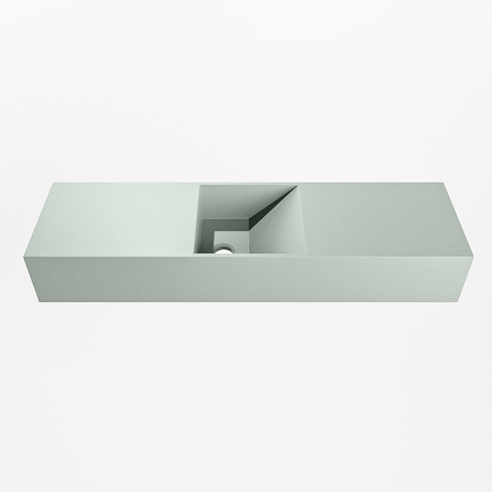 MONDIAZ TYNE 80cm fontein solid surface kleur Greey. Positie wastafel midden