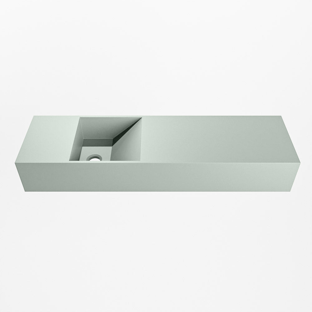 MONDIAZ TYNE 80cm fontein solid surface kleur Greey. Positie wastafel links