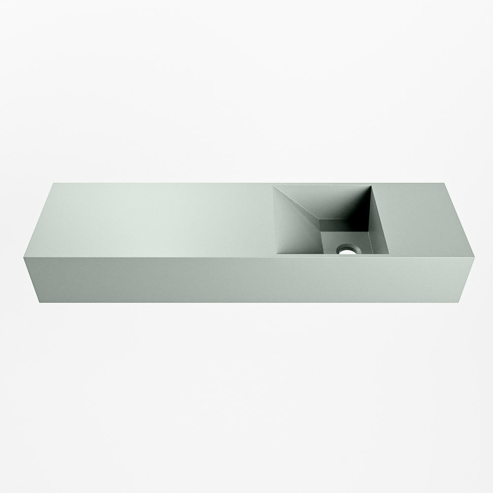 MONDIAZ TYNE 80cm fontein solid surface kleur Greey. Positie wastafel rechts