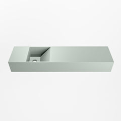 MONDIAZ TYNE 90cm fontein solid surface kleur Greey. Positie wastafel links