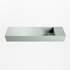 MONDIAZ TYNE 90cm fontein solid surface kleur Greey. Positie wastafel rechts