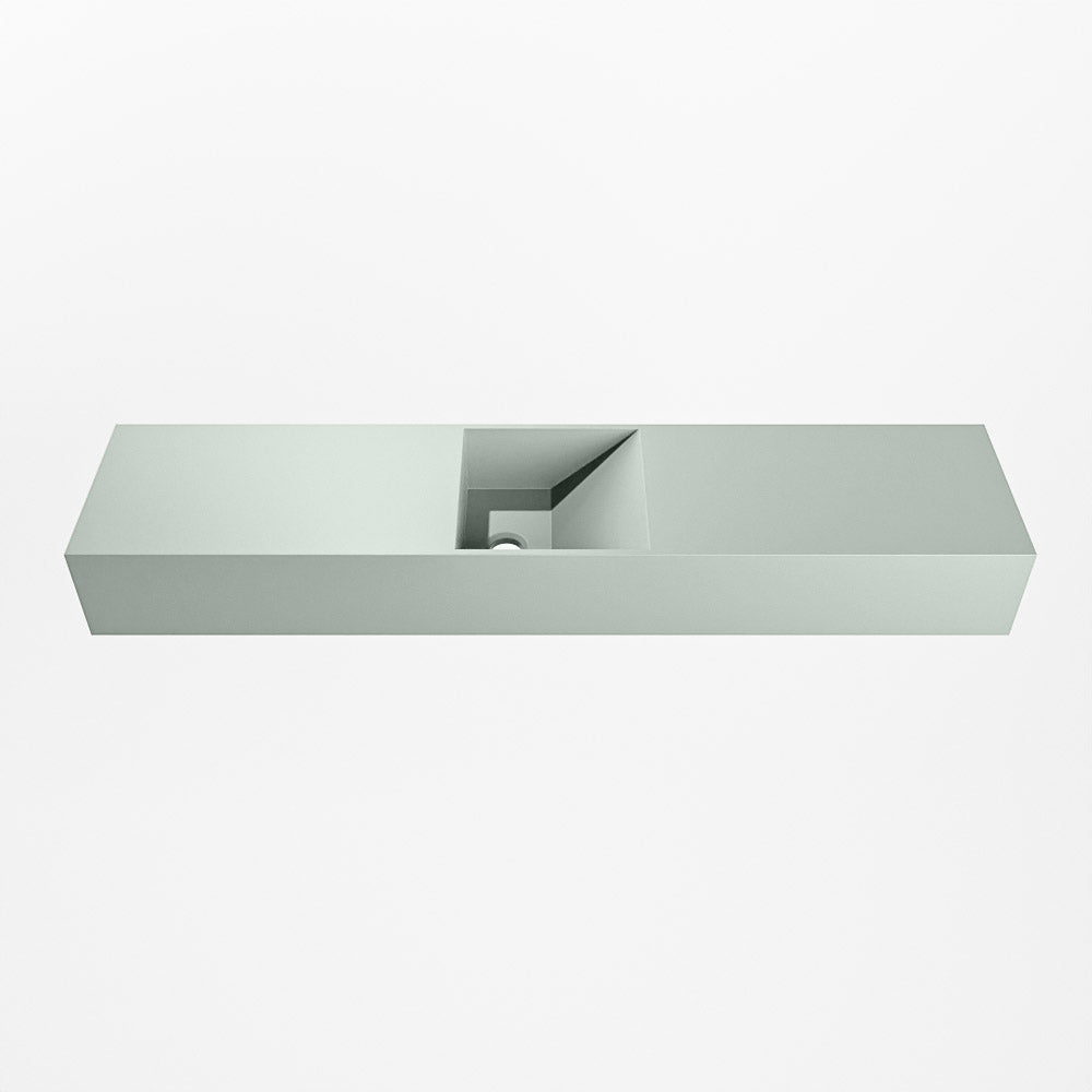 MONDIAZ TYNE 100cm fontein solid surface kleur Greey. Positie wastafel midden