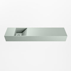 MONDIAZ TYNE 100cm fontein solid surface kleur Greey. Positie wastafel links