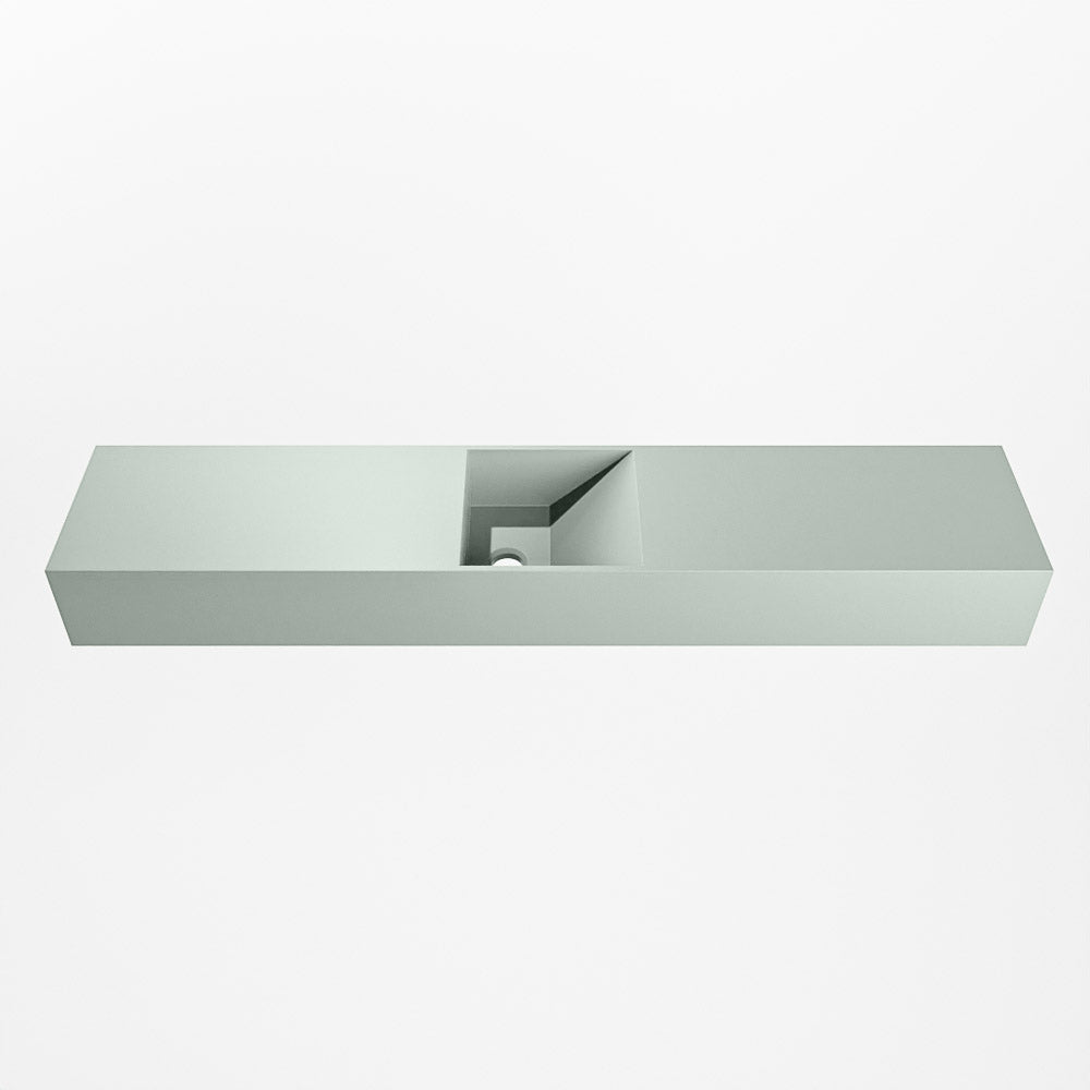 MONDIAZ TYNE 110cm fontein solid surface kleur Greey. Positie wastafel midden