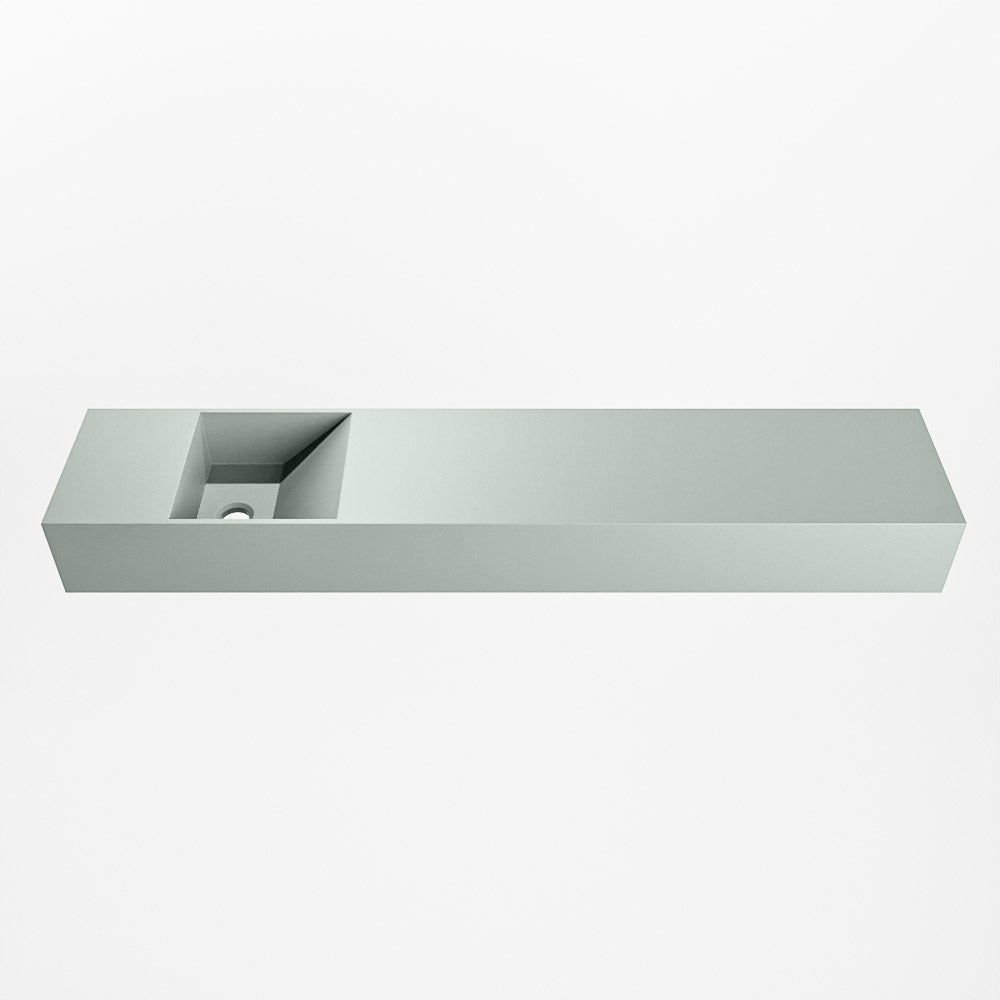 MONDIAZ TYNE 110cm fontein solid surface kleur Greey. Positie wastafel links