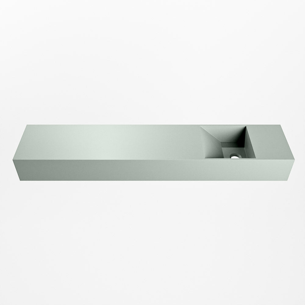 MONDIAZ TYNE 110cm fontein solid surface kleur Greey. Positie wastafel rechts