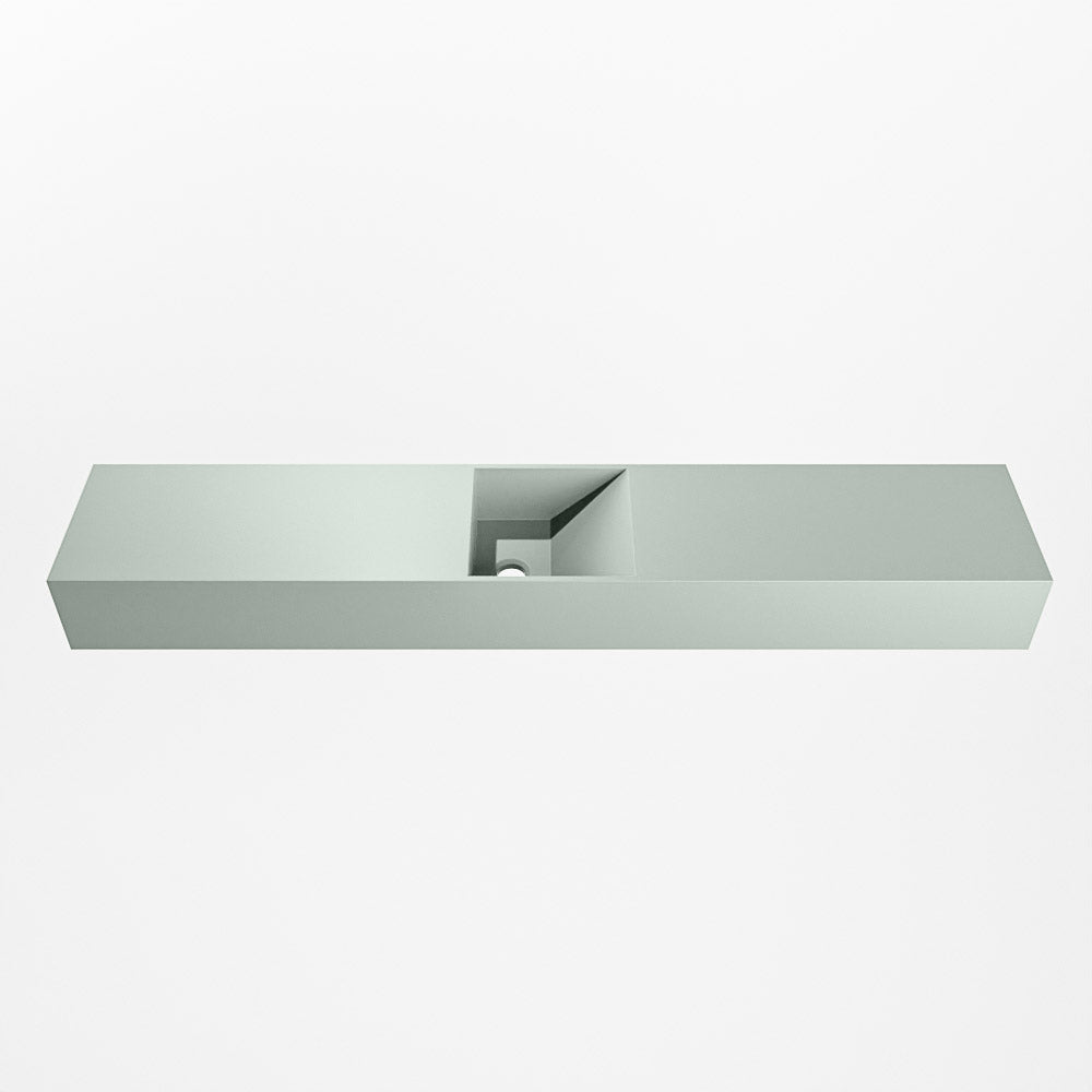 MONDIAZ TYNE 120cm fontein solid surface kleur Greey. Positie wastafel midden