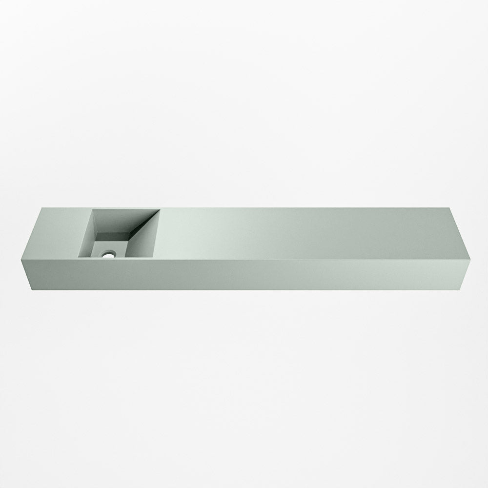 MONDIAZ TYNE 120cm fontein solid surface kleur Greey. Positie wastafel links