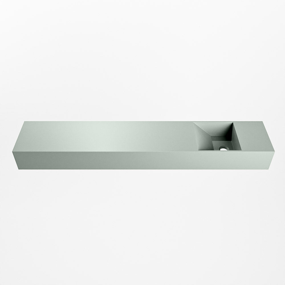MONDIAZ TYNE 120cm fontein solid surface kleur Greey. Positie wastafel rechts