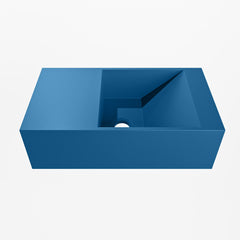 MONDIAZ TYNE 40cm fontein solid surface kleur Jeans. Positie wastafel links