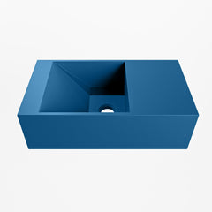MONDIAZ TYNE 40cm fontein solid surface kleur Jeans. Positie wastafel rechts