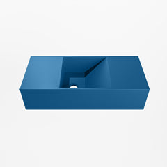 MONDIAZ TYNE 50cm fontein solid surface kleur Jeans. Positie wastafel links